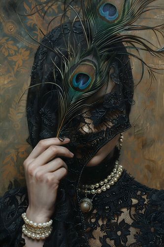 Die Dame mit Pfauen Federn