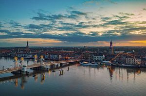 Kampen Sonnenuntergang im Winter am Fluss IJssel von Sjoerd van der Wal Fotografie