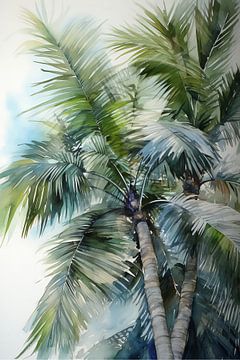 Aquarel palmen van Uncoloredx12