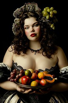 vrouw met fruit van Egon Zitter