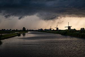 Moulins de Kinderdijk - silence sous la pluie