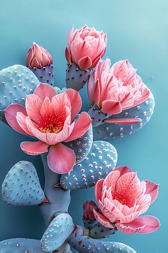 Pastel cactusbloemen