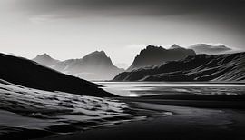 Zwart-wit fotografie met landschap