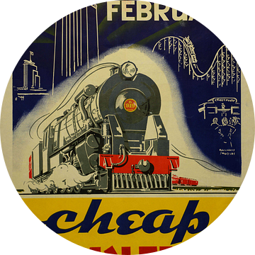Reclameposter voor een reis naar een tentoonstelling met de trein in Nieuw Zeeland, 1940 van Atelier Liesjes