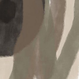 Shapes and lines in brown, beige. Modern abstract minimalist art. by Dina Dankers