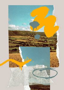 Collage Landschaft Mischtechnik