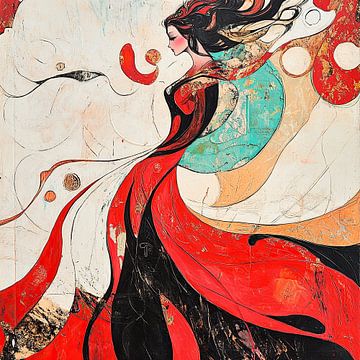 Vrouw in Beweging van Kunst Kriebels