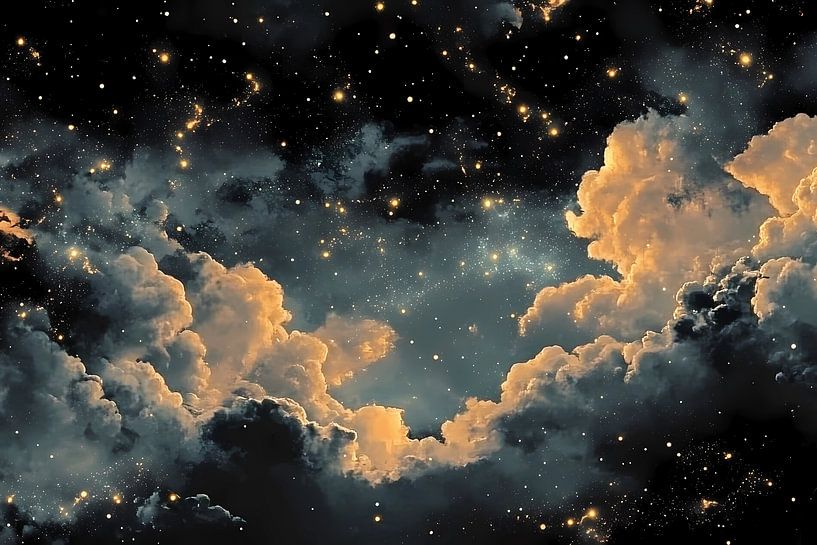 Ciel céleste avec étoiles par Olga Wildrose