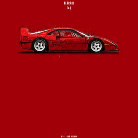 Cars in Colours, Ferrari F40 by Theodor Decker