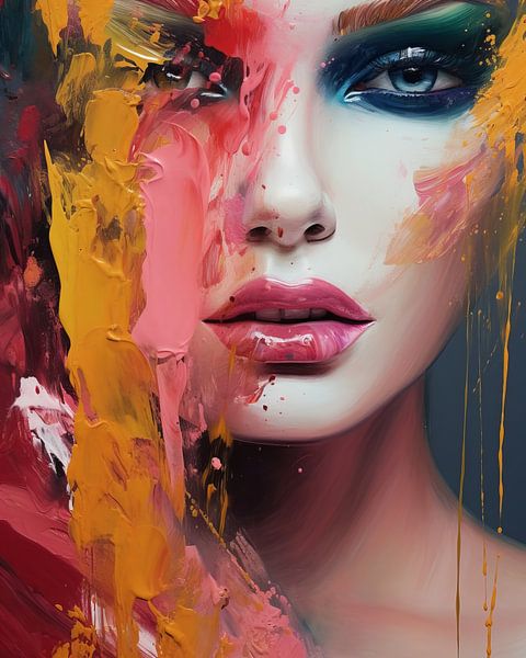 Colourful abstract portrait by Studio Allee