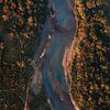 Rivier van boven af vanuit luchtballon in Laos van Yvette Baur