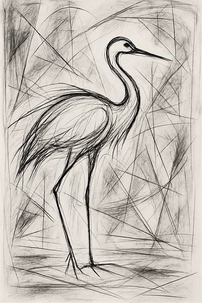 Eleganter Reiher in Leine Speer von Kleurenrijk