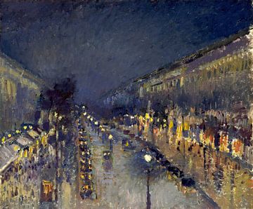 Boulevard Montmartre in de avond, Camille Pissarro
