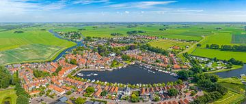 Vue aérienne de Blokzijl en été aux Pays-Bas sur Sjoerd van der Wal Photographie