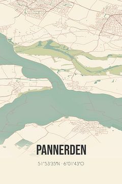 Vintage landkaart van Pannerden (Gelderland) van Rezona