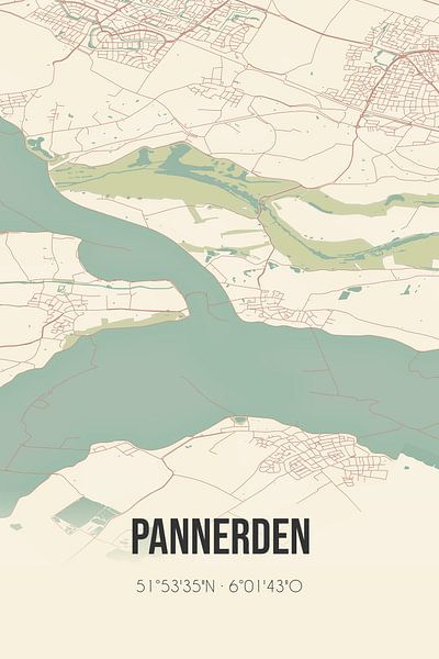 Vintage map of Pannerden (Gelderland) by Prints of Place