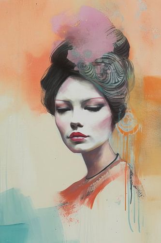 Buntes Porträt in Pastellfarben