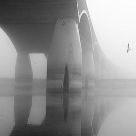 Bridge 'De Oversteek' in fog