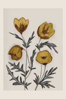 Fleurs sauvages dorées vintage