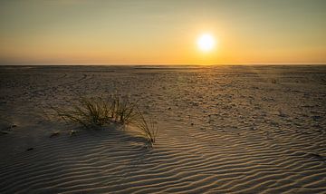 Texel zonsondergang op het strand van Jeffrey Van Zandbeek