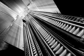 Long escalator. by M. van Oostrum