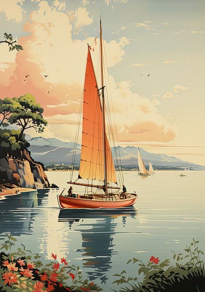 Voilier Bateau à voile Maritim Meer Poster Impression d'art par Niklas Maximilian