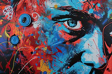 Graffiti Portret | Urban Art van Blikvanger Schilderijen