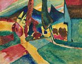Landschaft mit zwei Pappeln, Wassily Kandinsky von All the Masters Miniaturansicht
