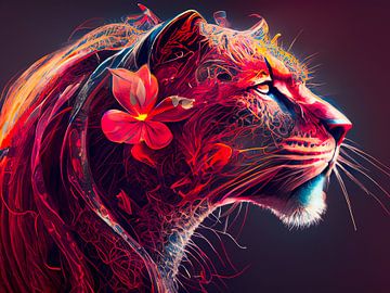 Tiger mit Kunst Farben von Mustafa Kurnaz