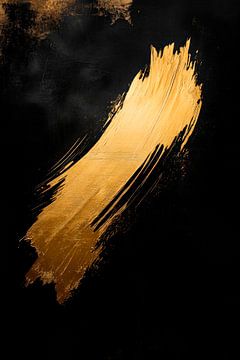 Coups de pinceau dorés sur noir - Élégant sur Poster Art Shop