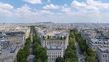Uitzicht over Parijs vanaf de Arc d'Triomphe van Jefra Creations