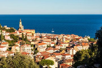 Old town of Menton on the Côte d'Azur in France by Werner Dieterich