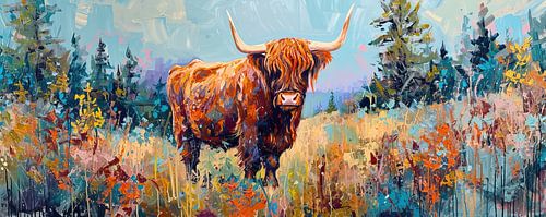 Scottish Highlander abstract painting by Eye catching paintings