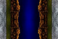 Abstract Aerialphoto of a river in the middle of a forest during autum