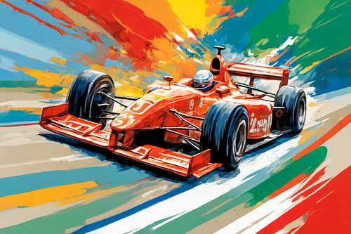 Formula 1 racing car at full speed