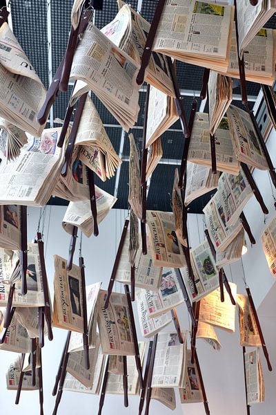 Zeitungsleser van Edgar Schermaul