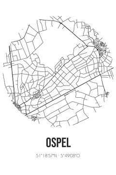 Ospel (Limburg) | Karte | Schwarz und Weiß von Rezona