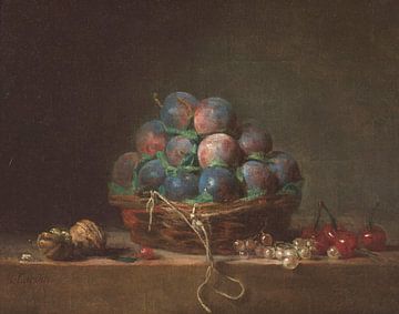Korb mit Pflaumen, Jean-Baptiste Siméon Chardin