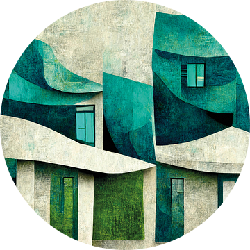 Abstract aqua huis woning van Color Square
