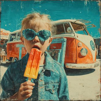 Porträt Retro Sommer Eis am Stiel