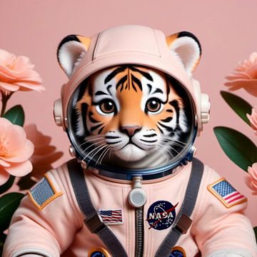 Astronaut Tiger - Baby Girl by Dagmar Pels Design