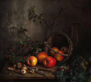 stilleven met appels en noten van Mykhailo Sherman