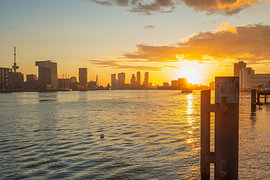 Ein herrlicher Sonnenaufgang in der Hafenstadt Rotterdam von MS Fotografie | Marc van der Stelt
