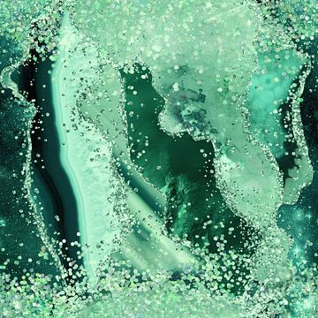 Emerald Glitter Agate Texture 03 van Aloke Design