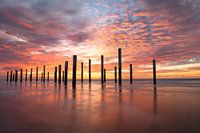 Zonsondergang aan de kust