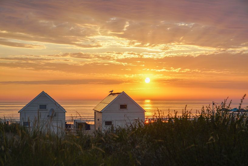 Beach and sun on the coast of Katwijk aan Zee by Dirk van Egmond