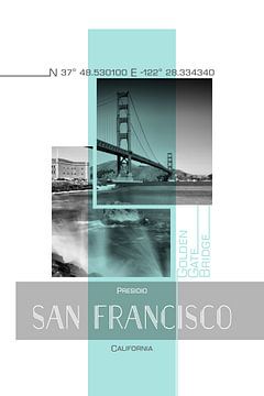 Poster Art SAN FRANCISCO Presidio | turquoise by Melanie Viola