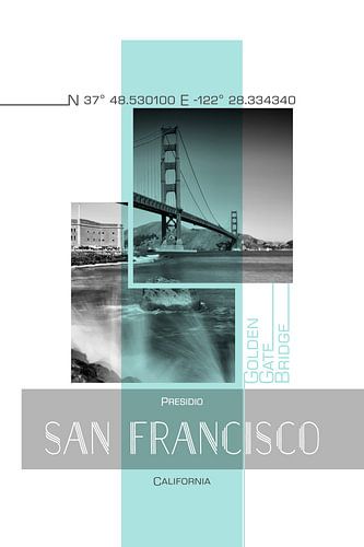 Affichekunst SAN FRANCISCO Presidio | turkoois