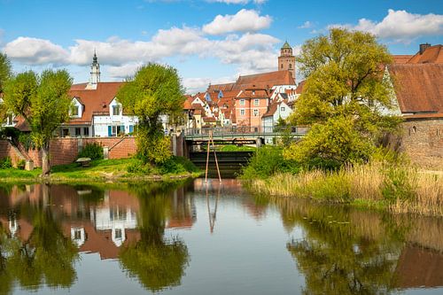 Historische oude stad Donauwörth aan de rivier de Wörnitz