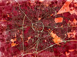 Map of Bocholt with the style 'Amber Autumn' by Maporia